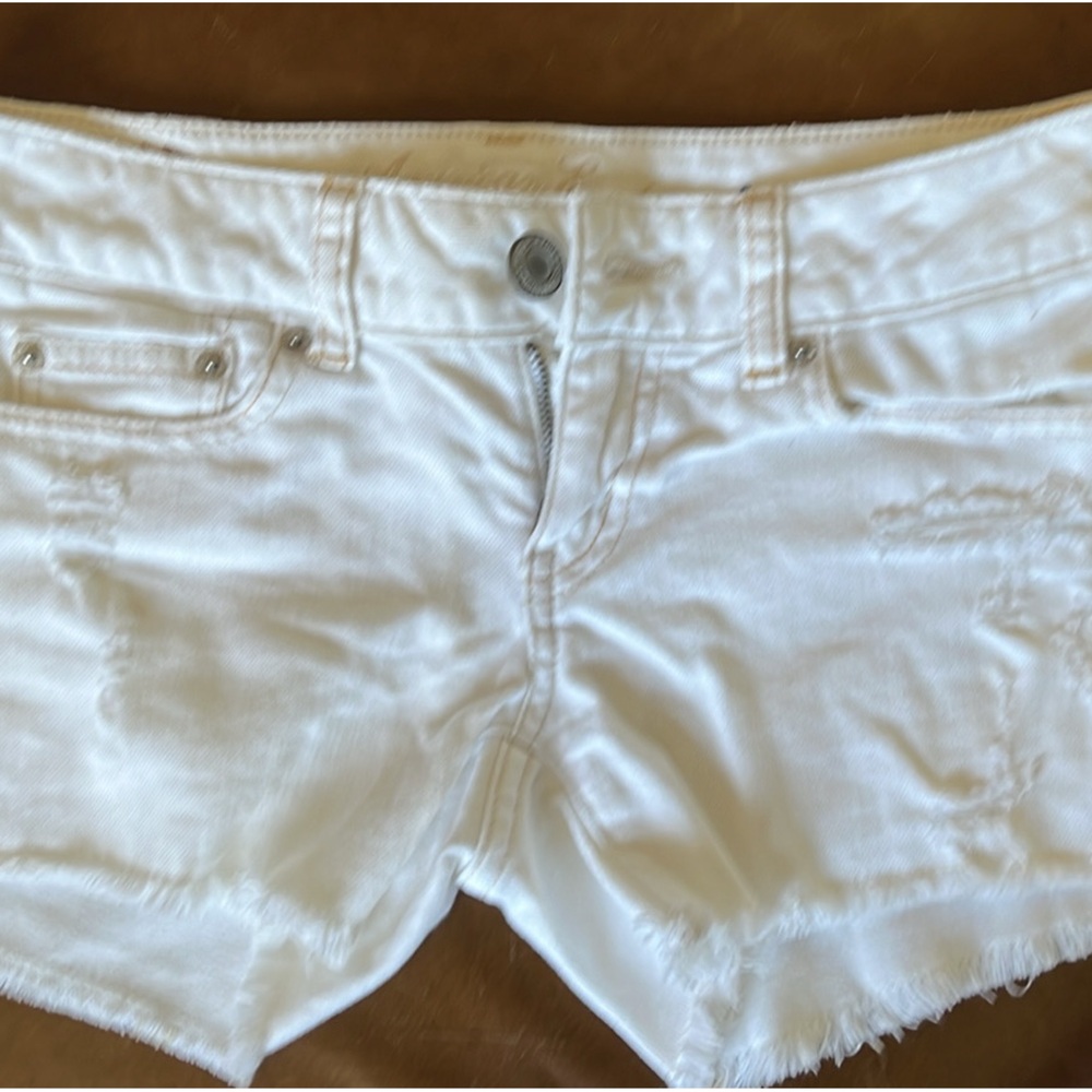 American Eagle white jean shorts
